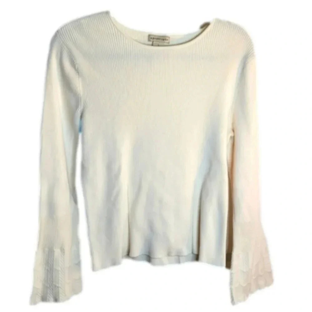 Apostrophe Ribbed Long Sleeve Sweater